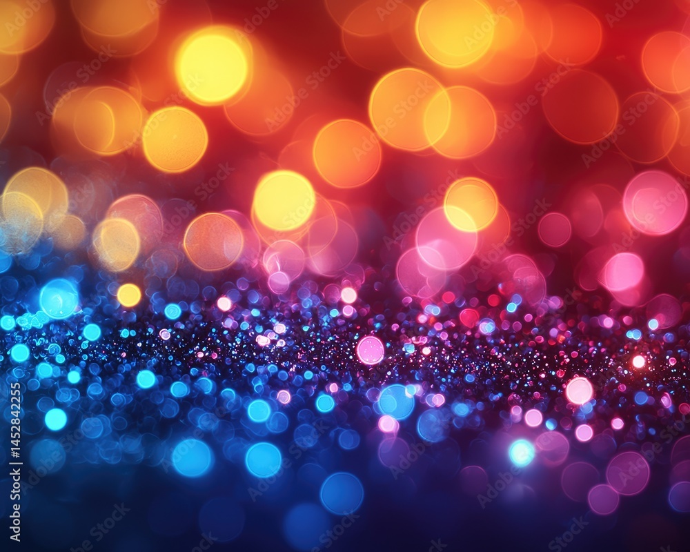 Poster vibrant abstract background with colorful bokeh lights shimmering