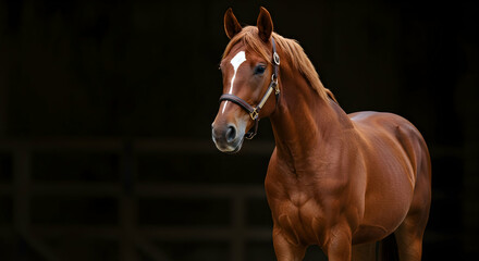 Obraz premium Stunning Chestnut Horse in Soft Light with An Elegant Pose
