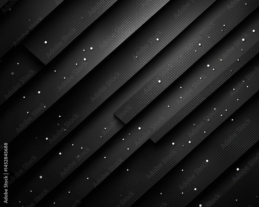 Aufkleber abstract black textured layers with scattered light spots creating depth