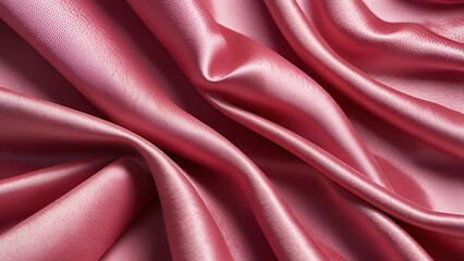 Fototapeta premium Pink Satin Fabric: Luxurious Smooth Textile