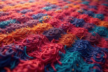 Close-up of woven fabric texture, intricate design, natural, texture