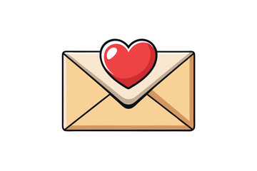 envelope design featuring a red heart seal, symbolizing love and affection, ideal for romantic messages and special occasions