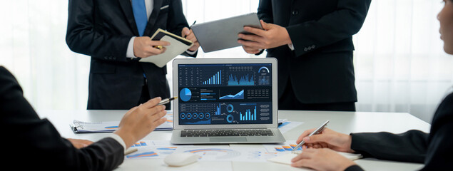 Business data dashboard provide business intelligence analytic for marketing strategy planning...