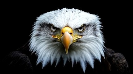 Obraz premium Majestic Bald Eagle Portrait: A Close-Up Look at a National Symbol