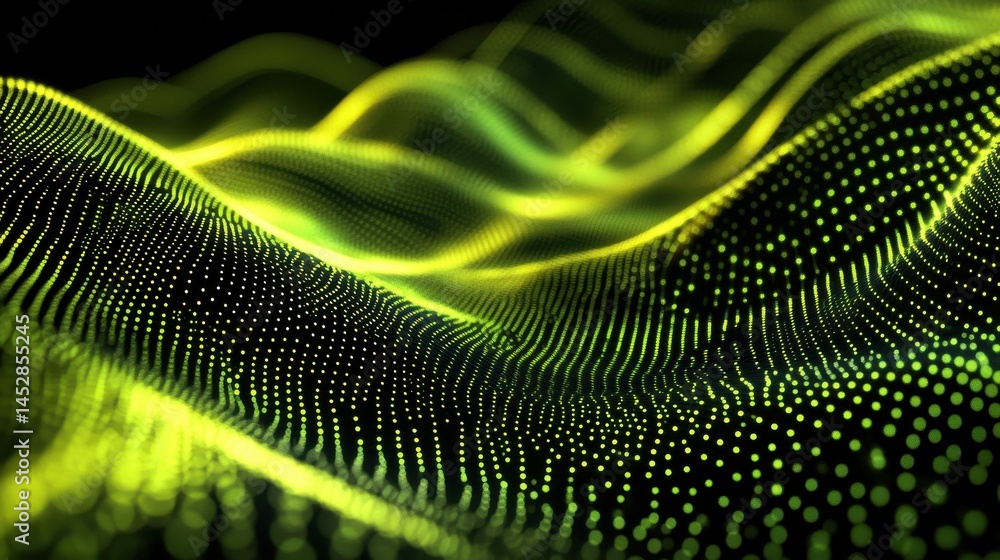 Poster digital data stream matrix effect background
