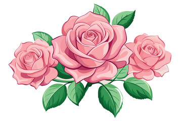 Naklejka premium pink roses with delicate petals and a romantic touch, ideal for expressing love, elegance, and beauty in a floral design