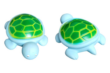 Realistic turtle plastic toy on png background