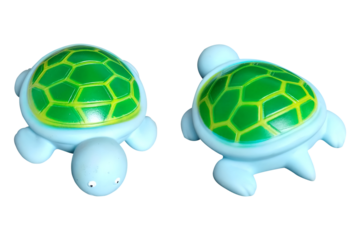 Realistic turtle plastic toy on png background