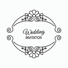  Floral Background with Circular Frame – Romantic Wedding Invitation Design.