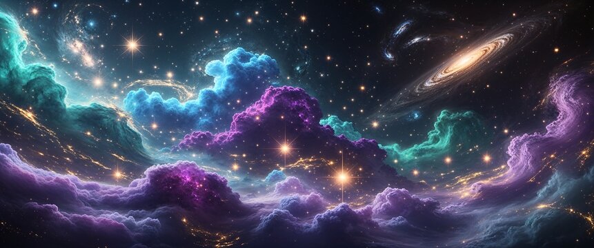 Fototapeta A cosmic dreamlike depiction of the universe