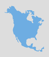 North America map in blue
