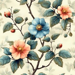 Floral Design Inspiration Botanical Art Digital Illustration Nature Colors Close-Up Perspective