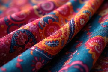 Fototapeta premium Close-up of fabric swatch showing intricate textile design , color, jacquard, design