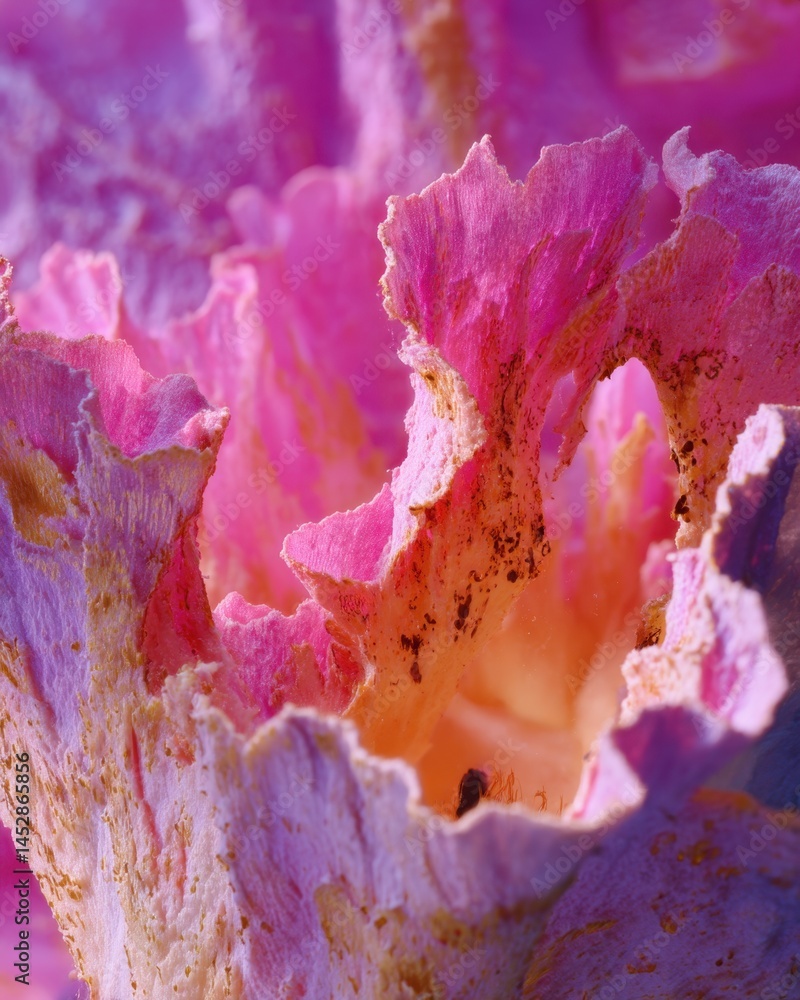 Poster captivating close up of a pink decorative cabbage showcasing intricate textures and vibrant colors i