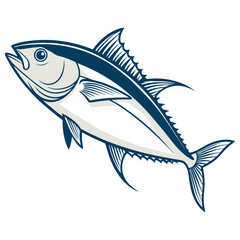 Detailed Tuna Fish Illustration with Streamlined Body