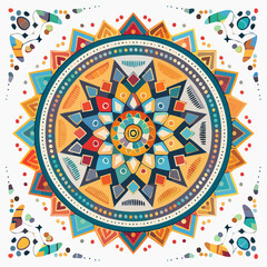 oriental mandala motif on white