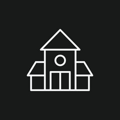 House Icon Black and White Geometric Line Art Abstract Home Design