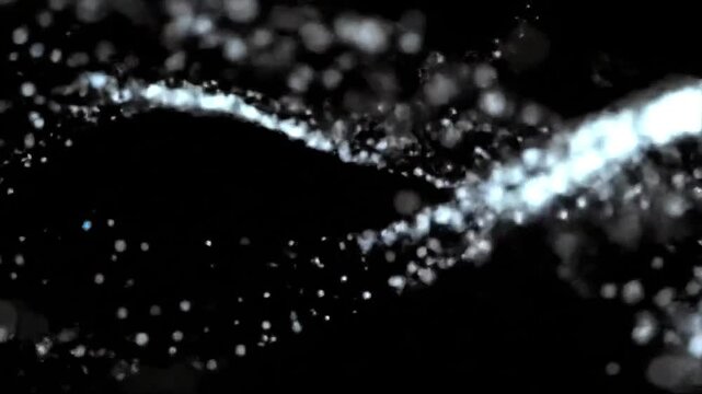 Digital glitch echo lines ripple across a pure black screen, layered with drifting dust textures