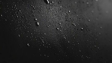 Obraz premium Dark Surface with Water Droplets, Abstract Texture, and Black Background.