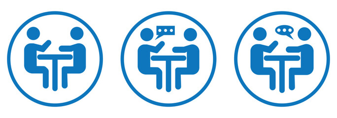 Meeting room setup line icon vector. hybrid meeting room setup sign. isolated contour symbol black illustration.