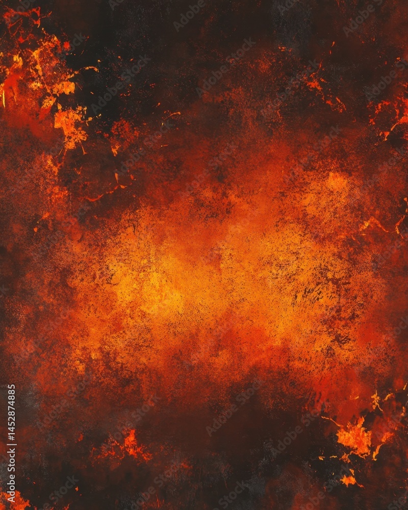 Poster abstract fiery texture background showcasing vibrant orange and red hues with a grunge effect creati