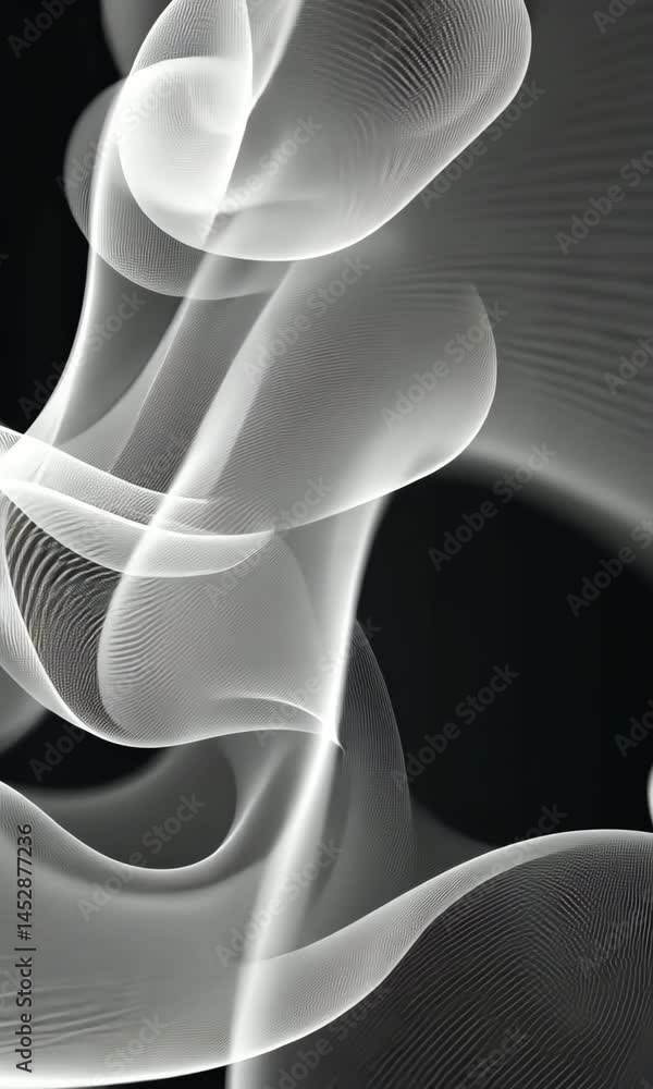 Poster creative abstract design showcasing dynamic swirling patterns and textures in black and white aesthe