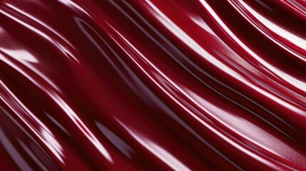 Deep Red Liquid Silk Abstract Swirling Waves.