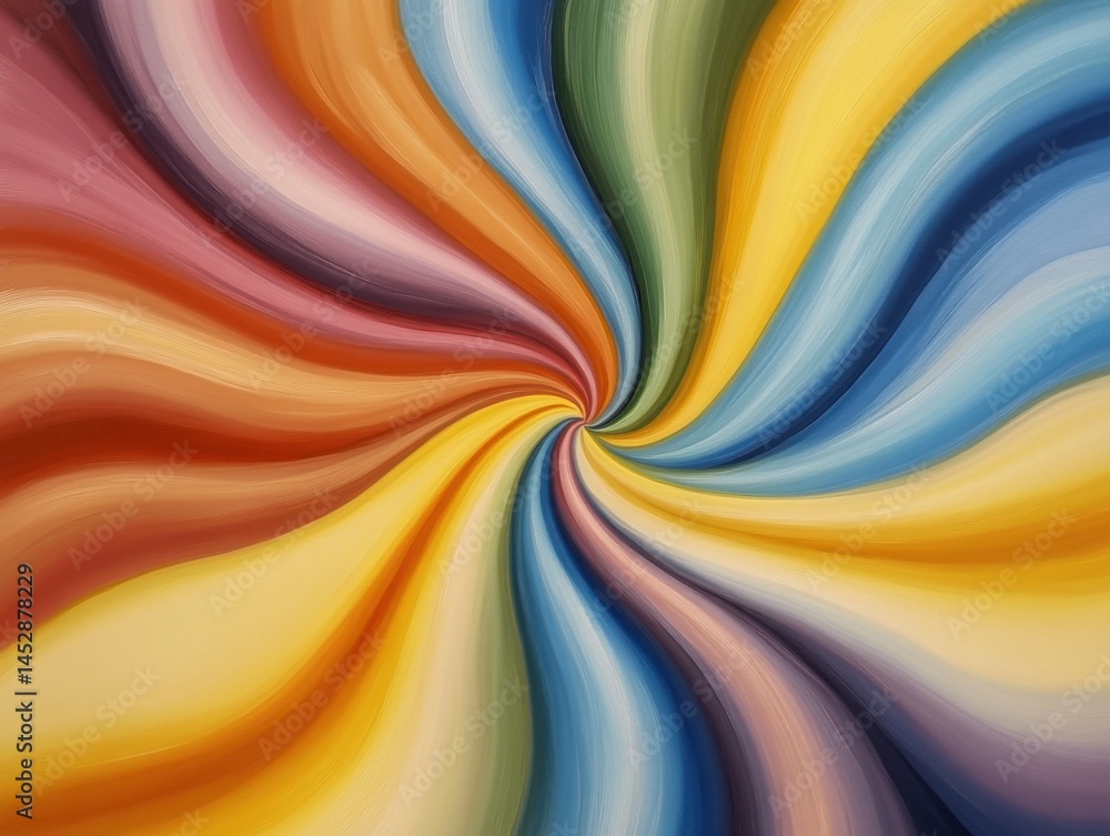 Poster vibrant spectrum of swirling colors in abstract painting creating a dynamic and cheerful background 