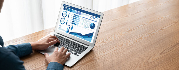 Business data dashboard provide business intelligence analytic for marketing strategy planning...