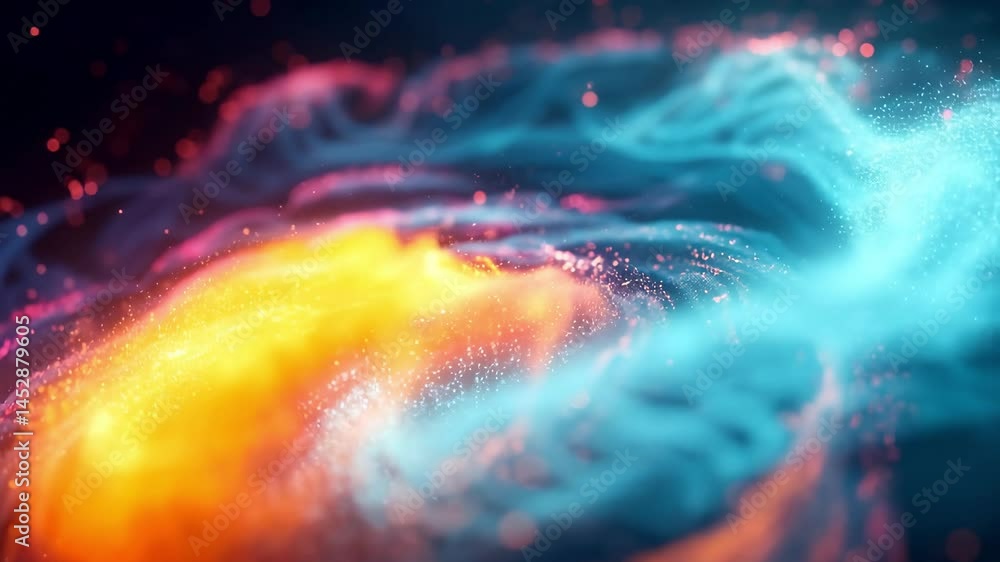 Poster exploring the beauty of swirling energy and cosmic elements in a mesmerizing visual display of a bla