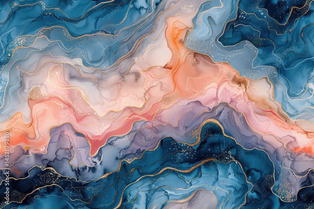 Poster elegant marble patterns in soft colors showcasing fluid watercolor design in high resolution
