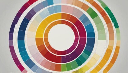 One SIMPLE conventional color-wheel in 'white background' in vector style and highly saturated colors. Make it a logo style. Void circular center.