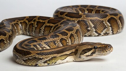 Fototapeta premium Burmese Python on studio background