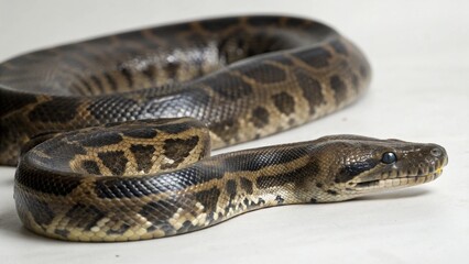 Obraz premium Burmese Python on studio background