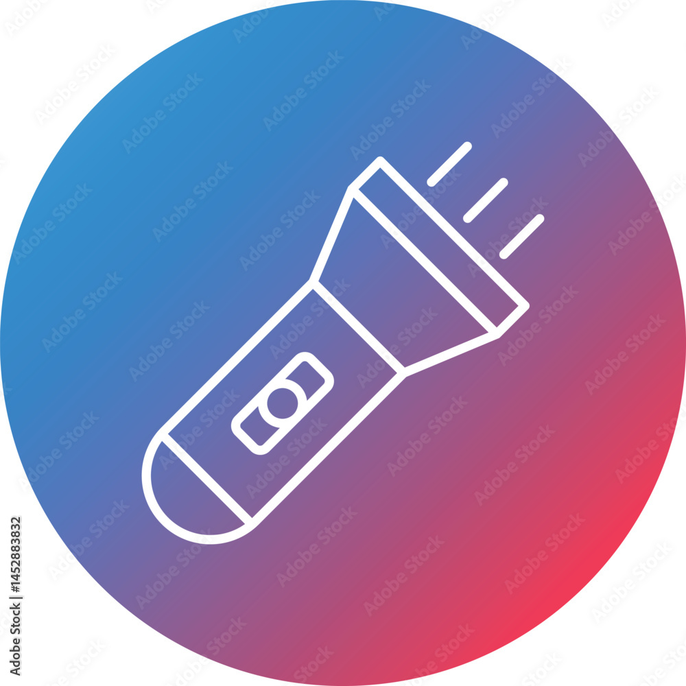 Poster flashlight line gradient circle background icon