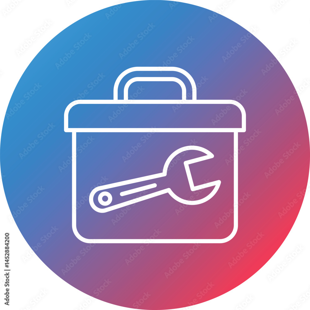 Poster toolbox line gradient circle background icon