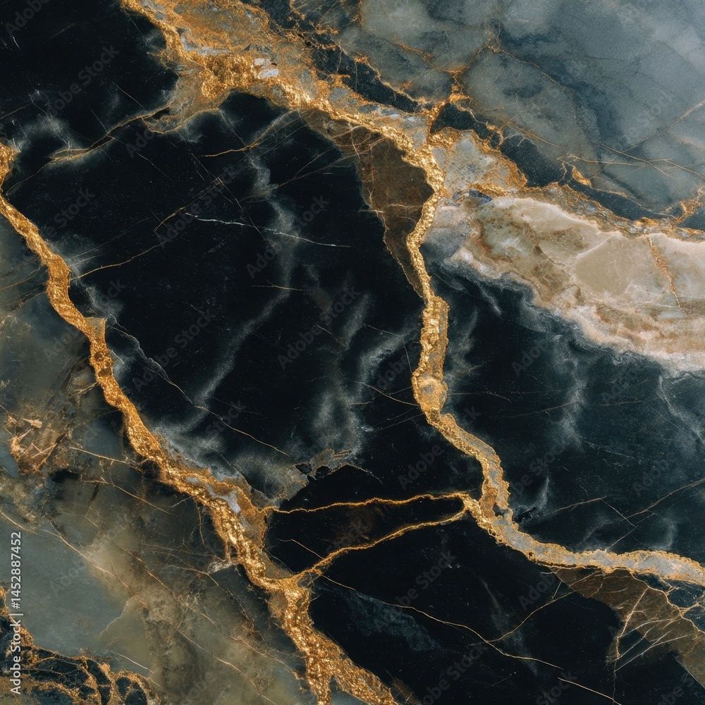 Poster elegant black marble texture with golden veins creating a luxurious and sophisticated backdrop perfe