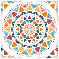 seamless mandala pattern with colorful c