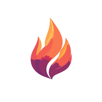 Red orange flame for interface vector desine