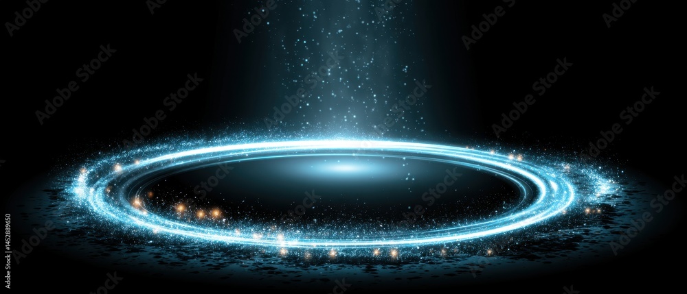 Poster enchanting portal of light and energy with a celestial glow against a dark backdrop creating a magic