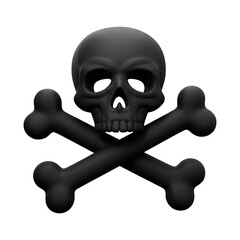 3D Danger Sign - High-Quality Black Skull and Crossbones Symbol - skull and crossbones - skull and crossbones