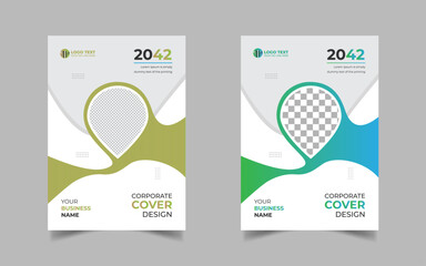 Book Cover designs with various shapes like round, triangular etc. and customizable colors like off-white, green, sky blue, pink, orange, blue etc.