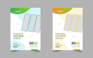 Book Cover designs with various shapes like round, triangular etc. and customizable colors like off-white, green, sky blue, pink, orange, blue etc.