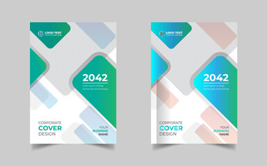 Book Cover designs with various shapes like round, triangular etc. and customizable colors like off-white, green, sky blue, pink, orange, blue etc.