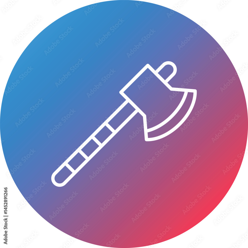 Poster axe line gradient circle background icon