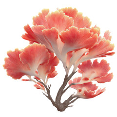 Vibrant Coral-like Fungi A Detailed Macro Shot