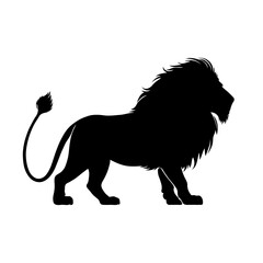 Obraz premium Vector lion silhouette wild jungle animal illustration