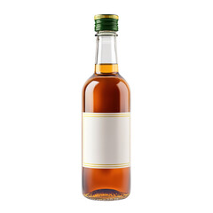 Close up of a bottle with blank label on a dark background