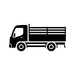Truck icon. Black silhouette. Side view. Vector simple flat graphic illustration. Isolated object on a white background. Isolate.
