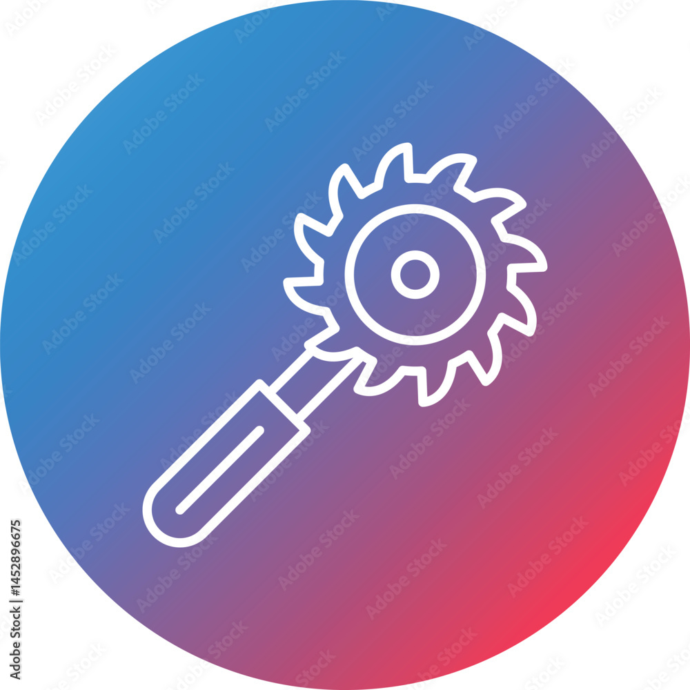 Poster cutting tool line gradient circle background icon